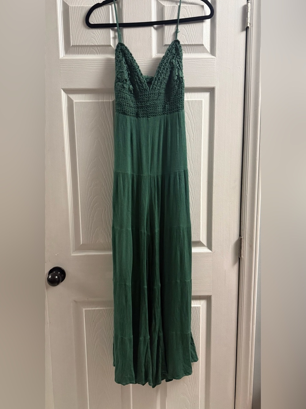 The Salty Babe Crochet Wide Leg Flowy Jumpsuit Size Small